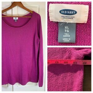 Old Navy Long Sweater Women XL Extra Large Tall XLT Pink Tunic Casual Basic READ